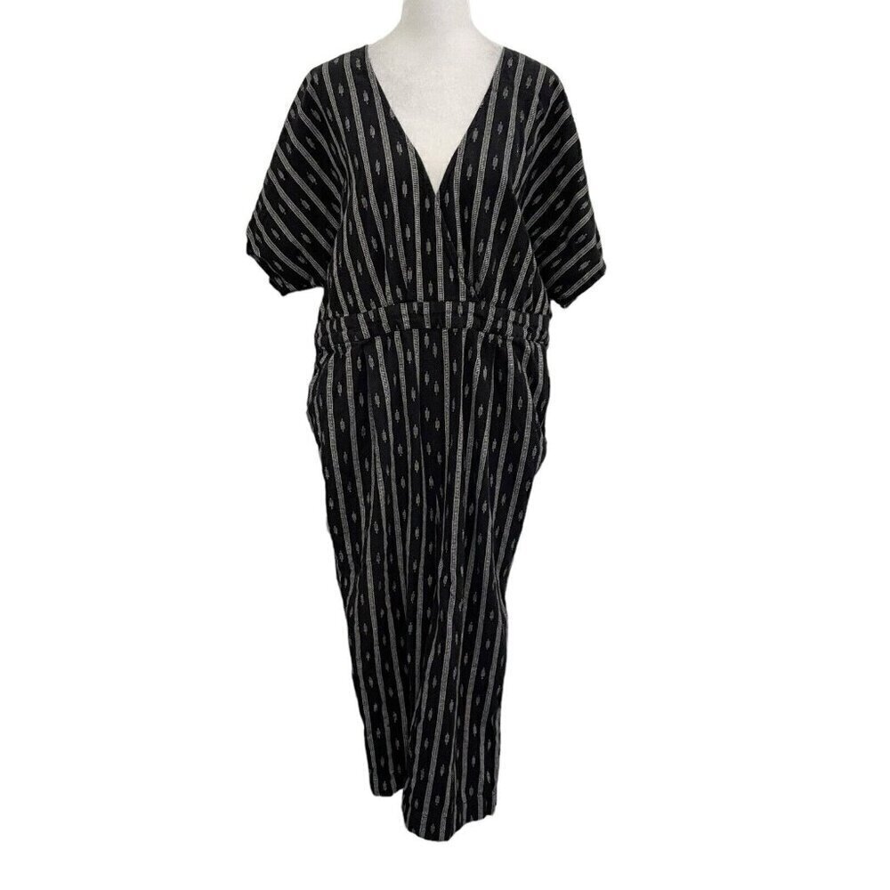 World Market Boho Bohemian Gypsy Cropped Jumpsuit Playsuit Pocket Black size S/M